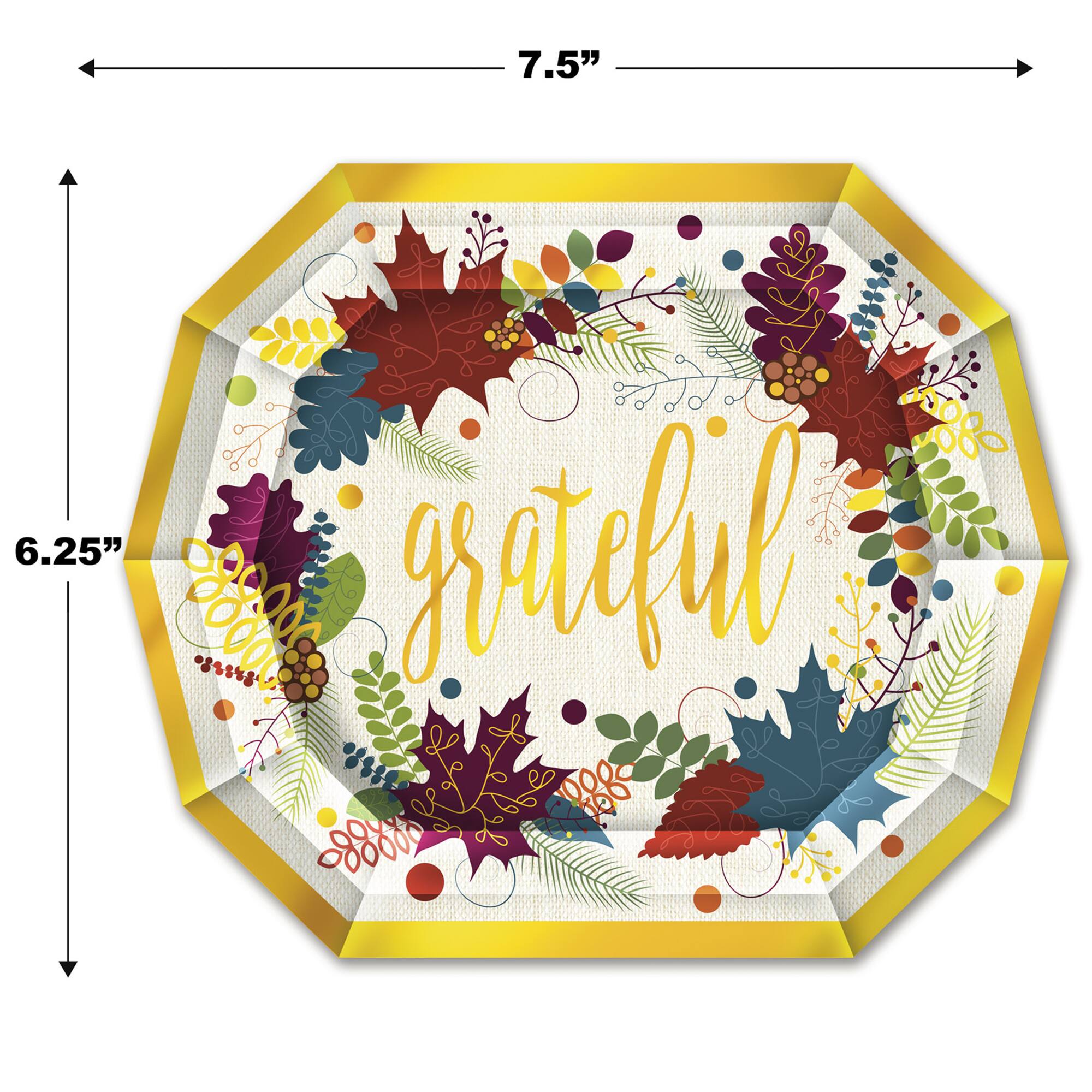 Beistle 6.25" x 7.5" Friendsgiving Dessert Plates, 16ct.